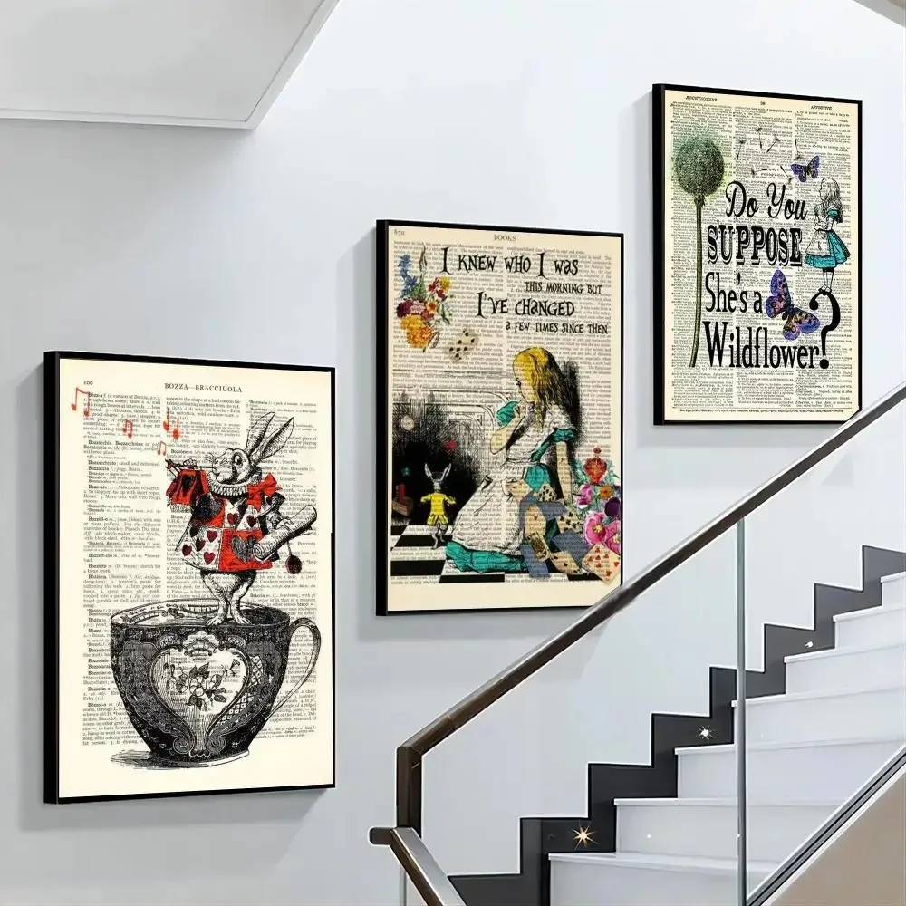 Alice in Wonderland Poster Paper Print Home Bedroom Entrance Bar Cafe Art Painting Decoration