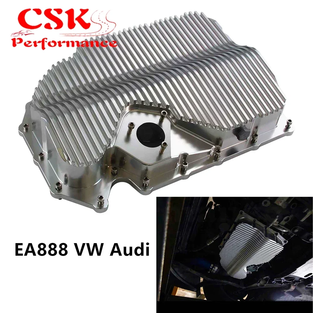 Aluminium Silver EA888 Engine Oil Sump Pan Fits  For Gen 2 Gen 3 VW Golf GT I R MK6 MK7 Audi A3 S3 TSI - view 5
