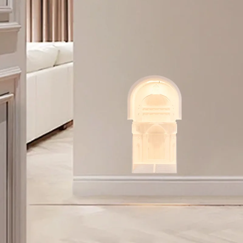 Embedded corner gypsum wall lamp, study desktop ornament, ambient light, indoor induction niche, modern night light
