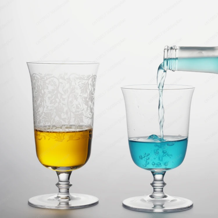 كوب زجاجي كريستالي محفور حسب الطلب |   فلوت عتيق مخصص لحفلات الزفاف، وديكور المنزل، وهدية الذكرى السنوية