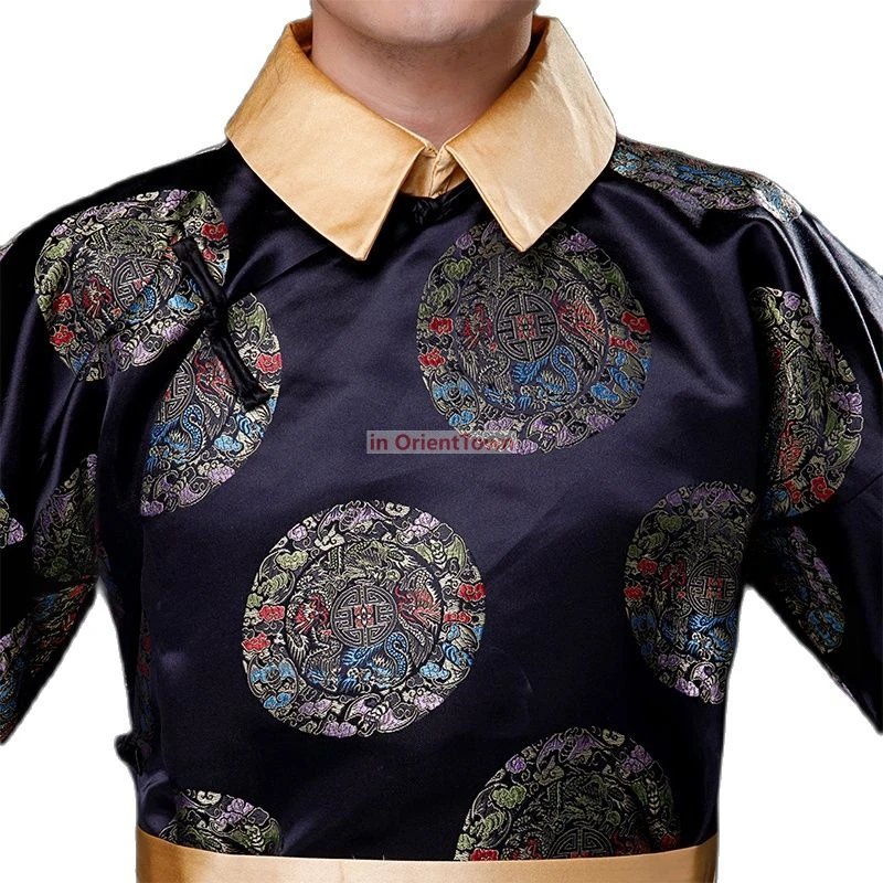 ملابس أداء الممثل التلفزيوني الملابس الصينية التقليدية القديمة سلالة تشينغ الإمبراطور الأمير تأثيري حلي #6