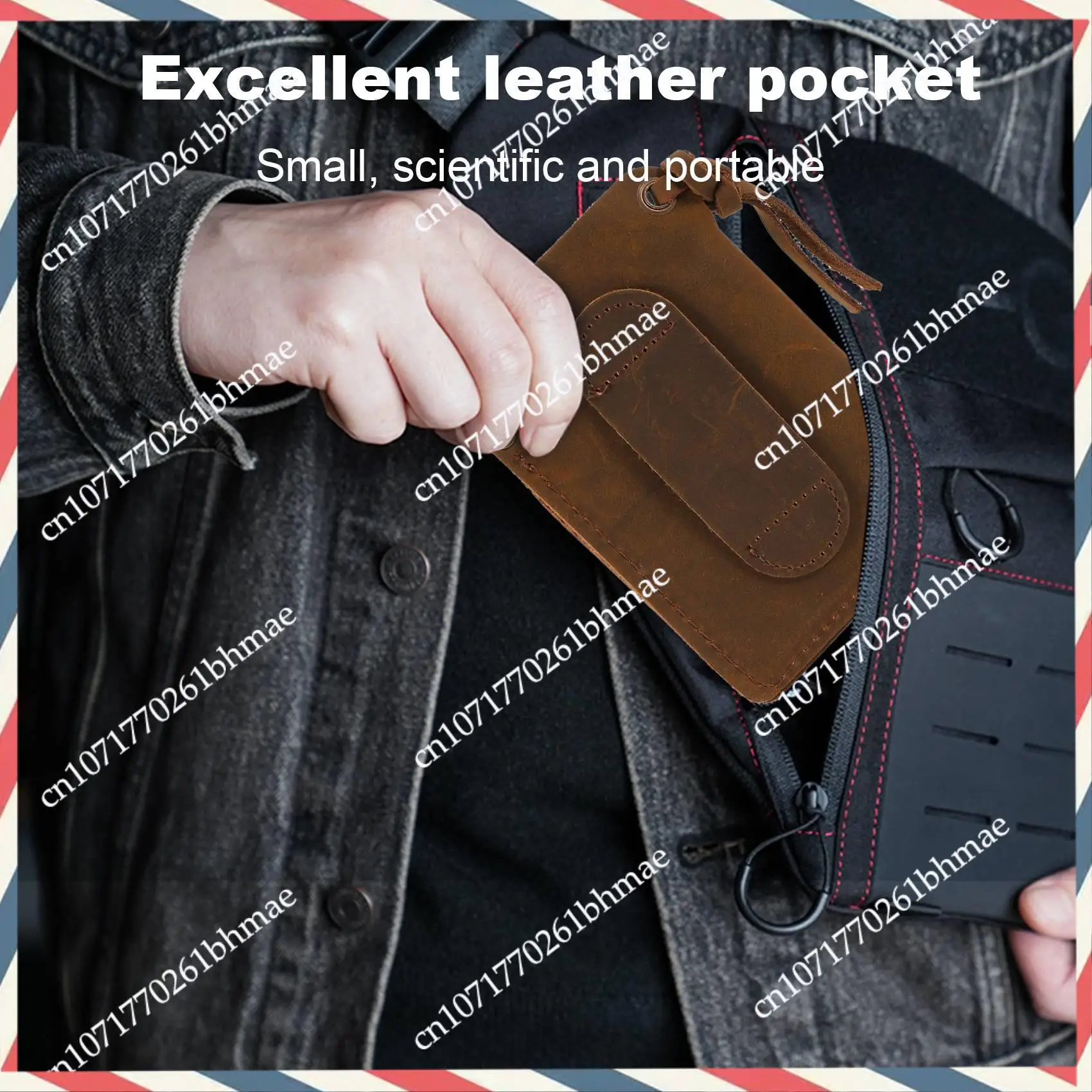 -A21Z Handgefertigter EDC-Organizer, Lederscheide/Organizer, Slip-Tasche für Taschenlampe/Multitool/Messer/Stift