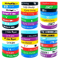 8pcs Basketball Sports Bracelet Band Kobe James Curry Owen Durant Silicone Fan Outdoor Football Wristband Food Grade Silicone