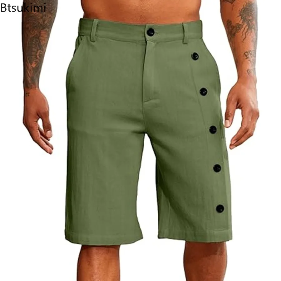 Summer Men's Golf Shorts Outdoor Casual Sports Shorts Solid Straight Leg Hiking Mountaineering Pants Male Vacation Beach Shorts