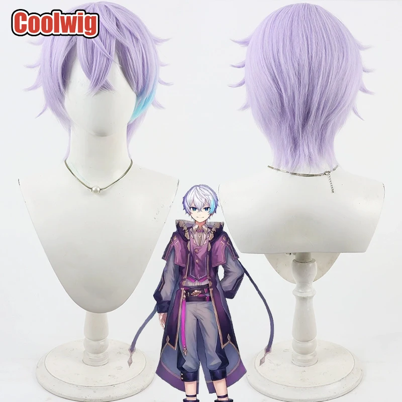 

Coolwig Synthetic Hair Suigetsu Luzaku Cosplay Wigs Virtual YouTuber Suigetsu Luzaku Light Purple Mixed Blue Wig Heat Resistant