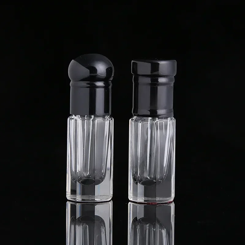 3ml 6ml 12ml 미니 빈 유리 향수병 유리 스티커와 블랙 Dropper 에센셜 오일 병 약병 도매