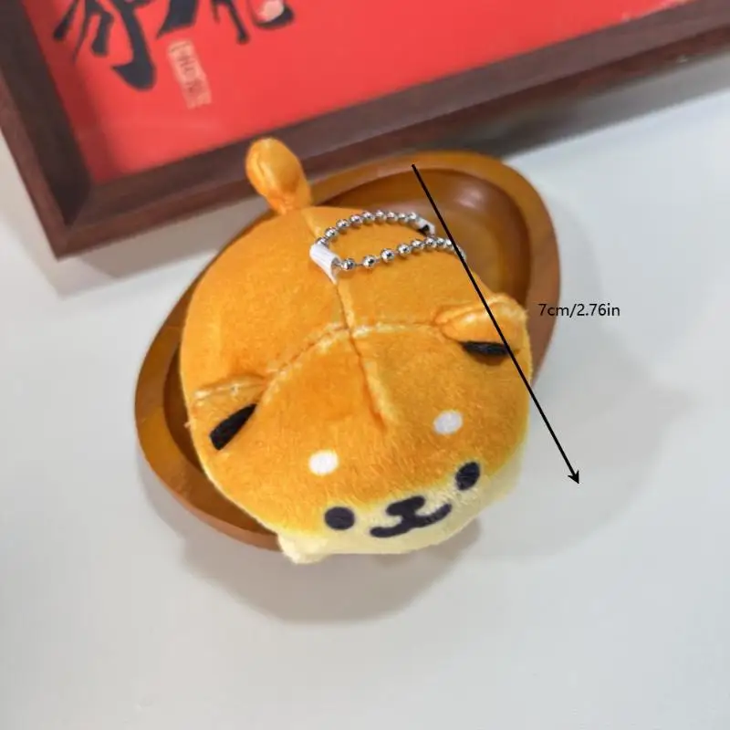 Porte-clés en peluche chien pain, poupée en peluche douce, pendentif de voiture, sac à dos, décor de sac, cadeau pour enfant