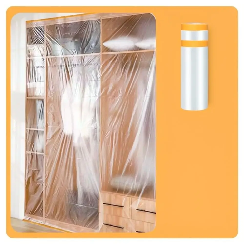 Plastic Painting Protection Sheet Disposable Dust Cover For Furniture Renovation Waterproof Shielding Film Roll