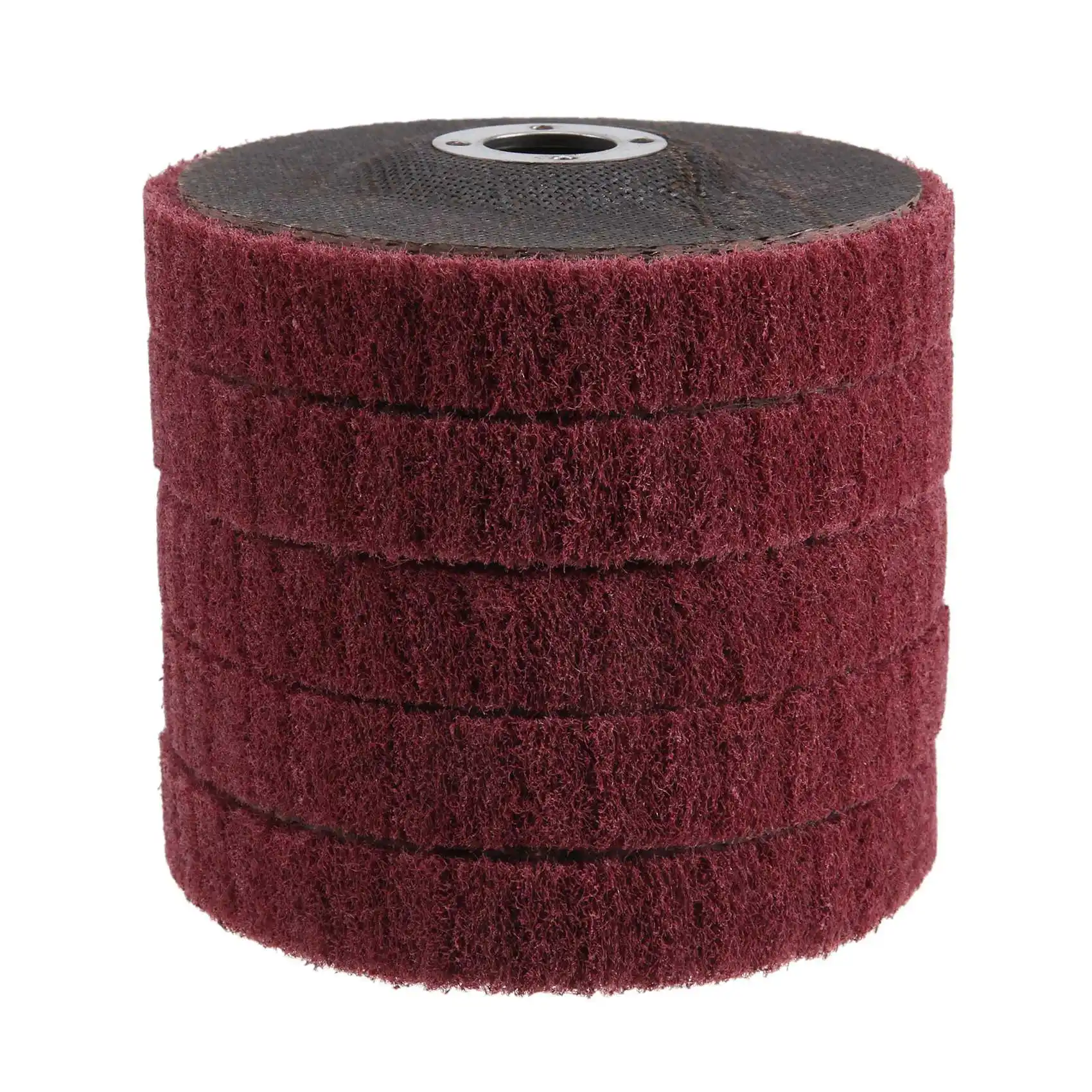 Nylon Fiber Flap Disc, polimento e rebolo, Scouring Pad, roda lustrando para rebarbadora, 4 ", 5Pcs