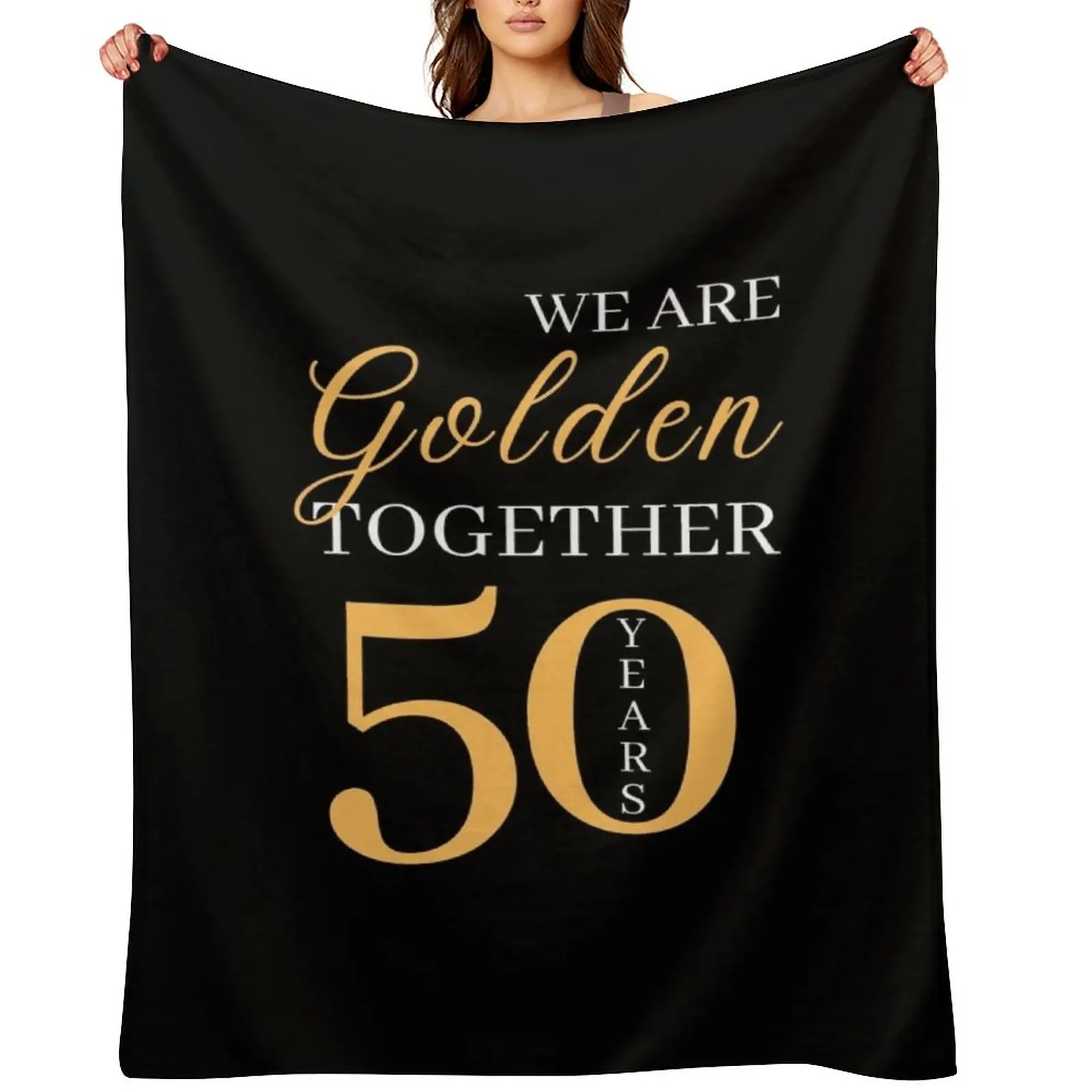 

50th Wedding Anniversary Throw Blanket Shaggy Picnic Soft Plaid Summer Beddings Blankets