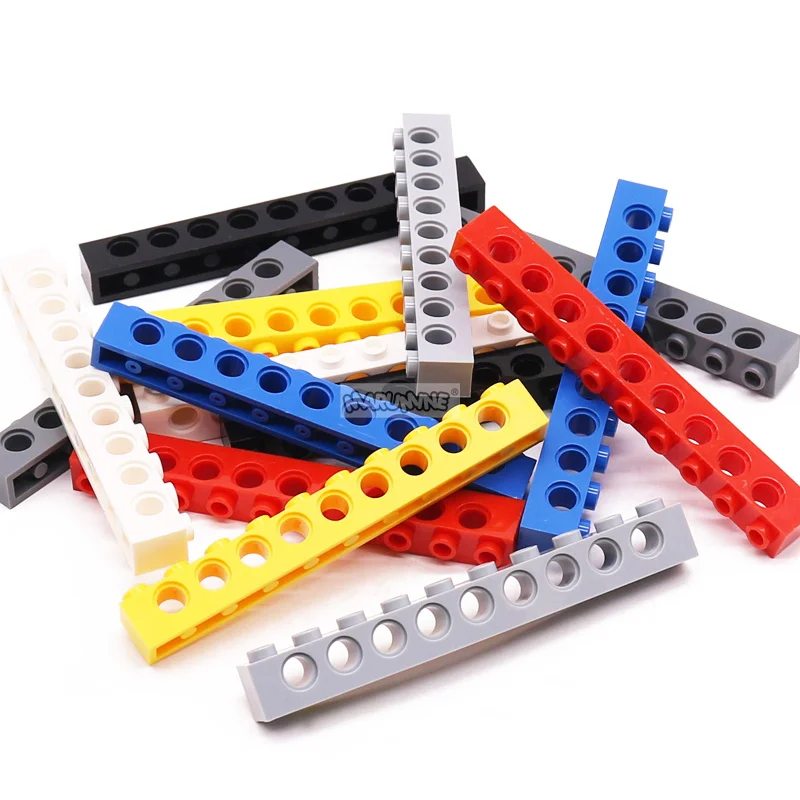 MARUMINE-Blocos de Construção com Buracos, Tijolos Tecnológicos, Acessórios DIY, Brinquedos Educativos para Crianças, Braço de Elevação Técnica, 1x8, 20PCs, 2730