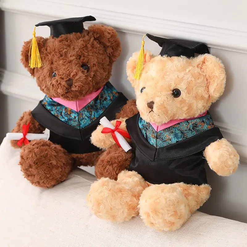 

40cm Cute Dr. Bear Plush Toy Stuffed Soft Kawaii Teddy Bear Animal Dolls Graduation Gifts for Kids Children Girls