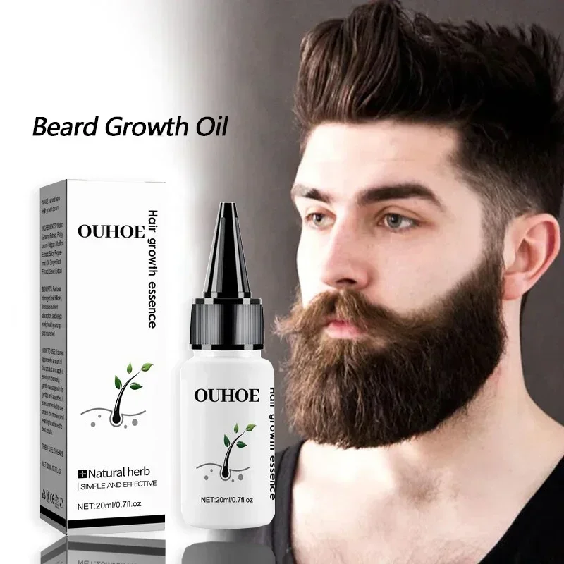 Huile essentielle nourrissante anti-chute de cheveux pour hommes, produit naturel, barbe, croissance des cheveux, repousse de moustache, soin de la barbe, original