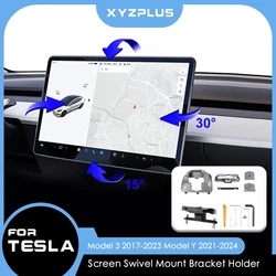 Screen Swivel Tilt Mount For Tesla Model 3 Model Y Center Console Navigation Screen Rotating Holder Bracket Interior Accessories