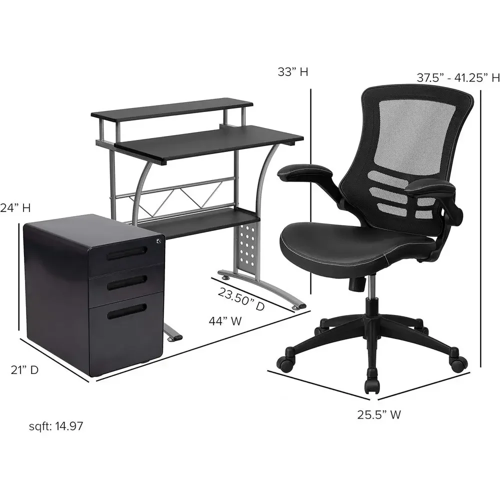 

Special OfferWork Rom Home Kit-Computer Desk, Mesh/LeatherSot Oice Chair, Ile Cabinet