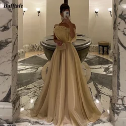 Bafftafe Customized A Line Organza Long Prom Dresses For Women Pleated Formal Party Gowns Special Occasion Evening Dress 2024