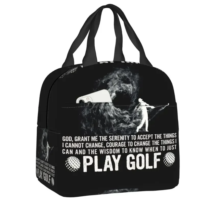 Funny Golf Quote Insulated Lunch Bag for Camping Travel Reusable Cooler Thermal Lunch Box Women Kids Food Container Tote Bags