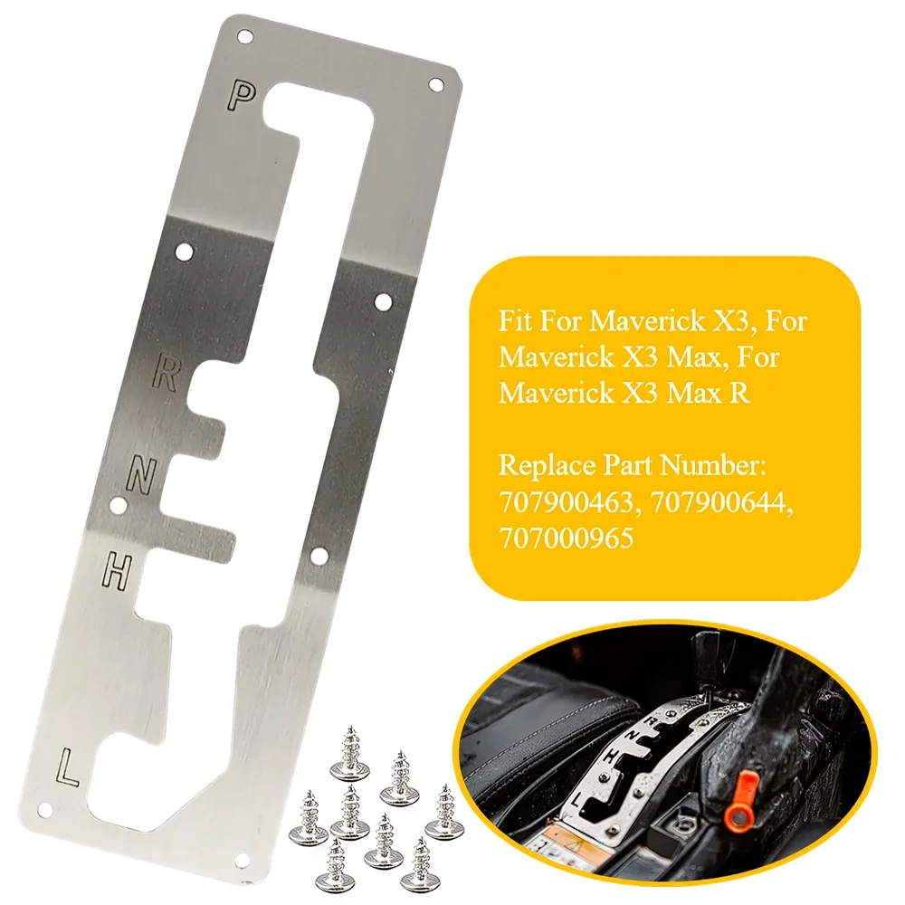 

ATV UTV Stainless Steel Racing Shift Gate Gear trim piece for Can-Am Maverick X3 MAX TURBO R XDS 2017-2024