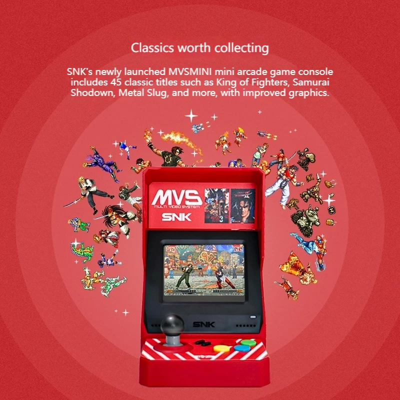 SNK حقيقية MVS وحدة تحكم ألعاب صغيرة ريترو ممر ملك المقاتلين سبيكة معدنية عصا التحكم اثنين لاعب لعبة وحدة التحكم هدية جمع