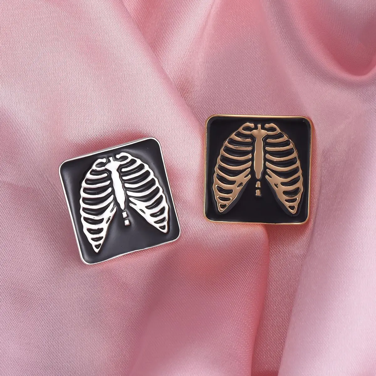 Harong-Alfileres médicos de ortopedia, broche de costilla humana, Color dorado y plateado, joyería de solapa, regalo para médico y enfermera, nuevo