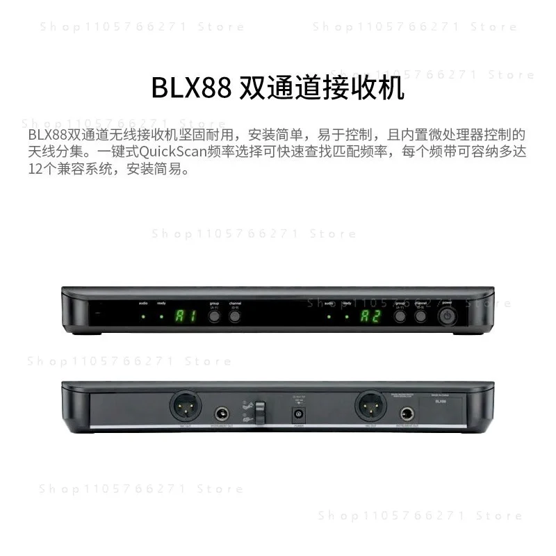 Professional 2-channel UHF handheld microphone BLX24 BLX4 BETA58A with XLR connector for church karaoke singing