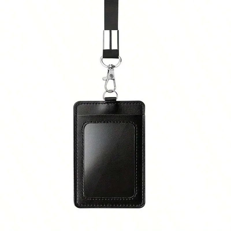 PU Leather Vertical Badge Holder With For Work Place Work Card Access Employee Chest Card And Meal School Stuff Students image 5
