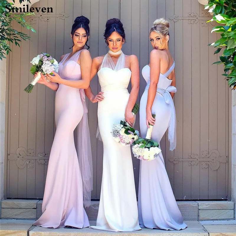 

Smileven Mermaid Bridesmaid Dresses Backless Bride's Best Friend Dress Soft Satin Wedding Party Dress 2024customized