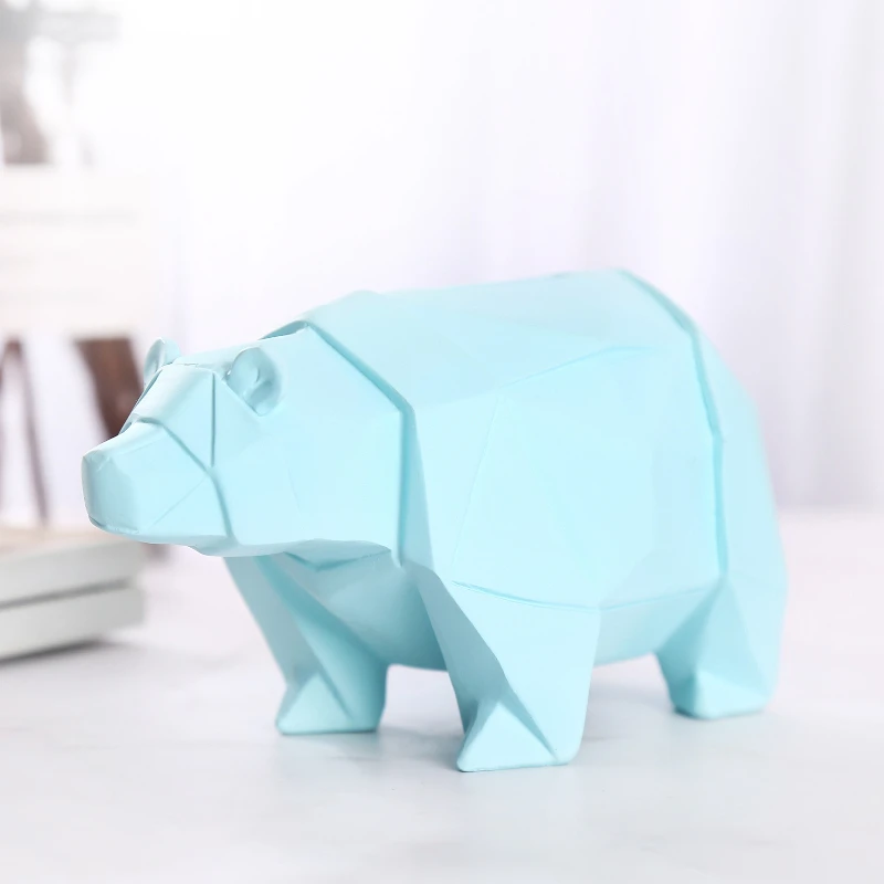 1Pc Polar Bear Piggy Bank Animal Handicrafts Ornament Colorful Creative Simple Decoration Home Decor