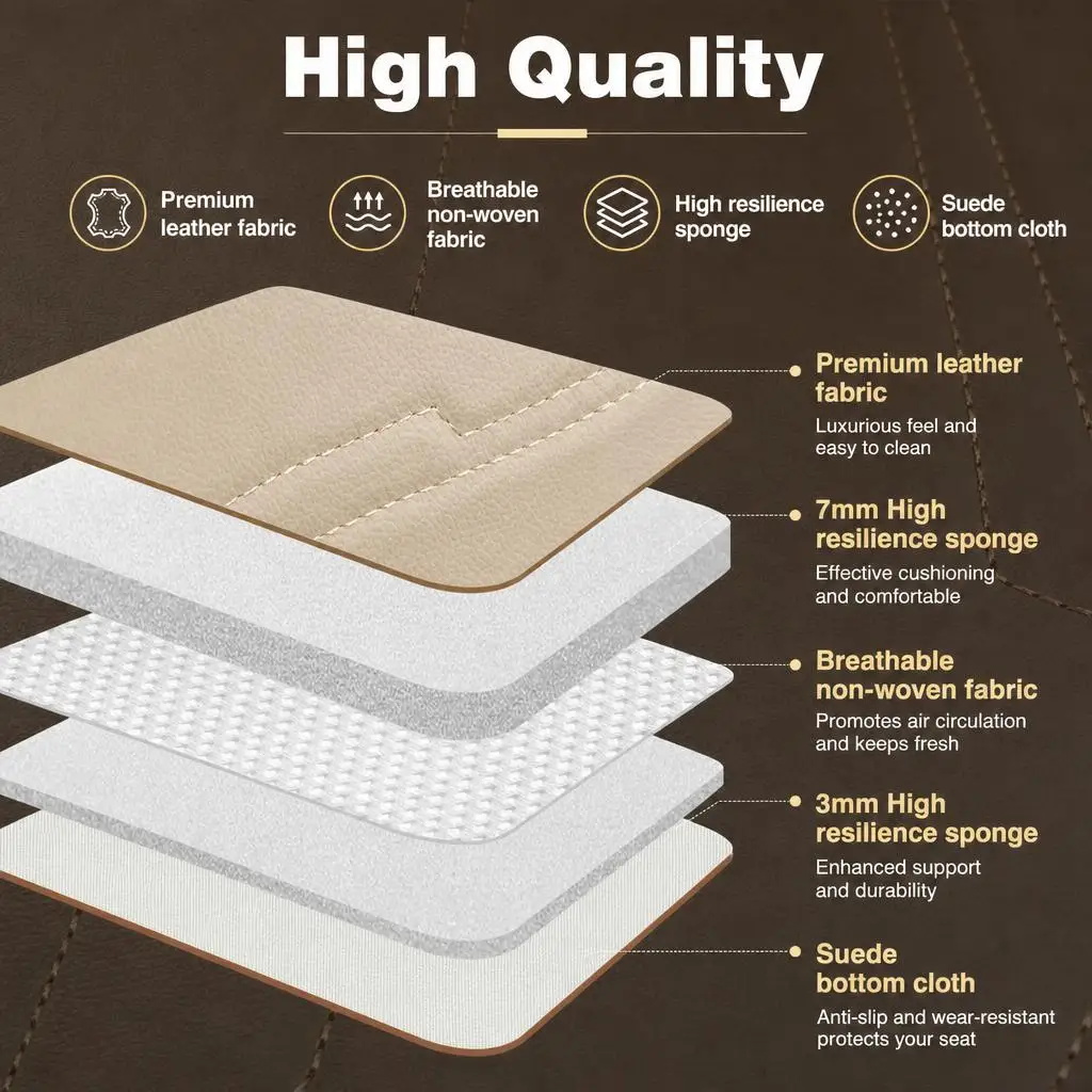 For Lexus PU Leather Car Seat Cushion Covers 5-Seats Front & Rear Full Set Protectors Pad