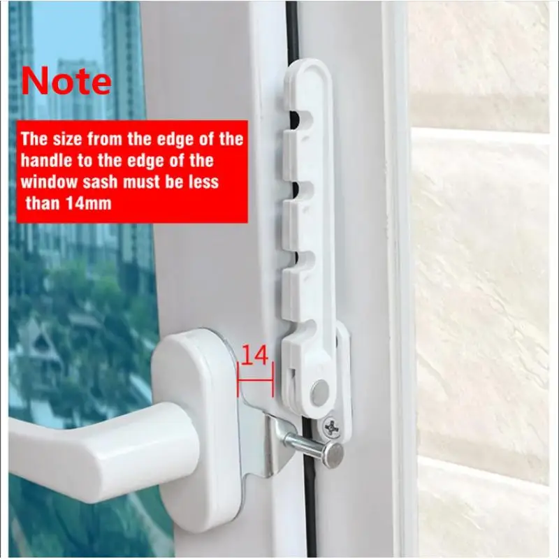 Upgraded Internal Window Limiter Latch Position Stopper Adjustable Casement Wind Brace Home Security Door Support Sash Lock