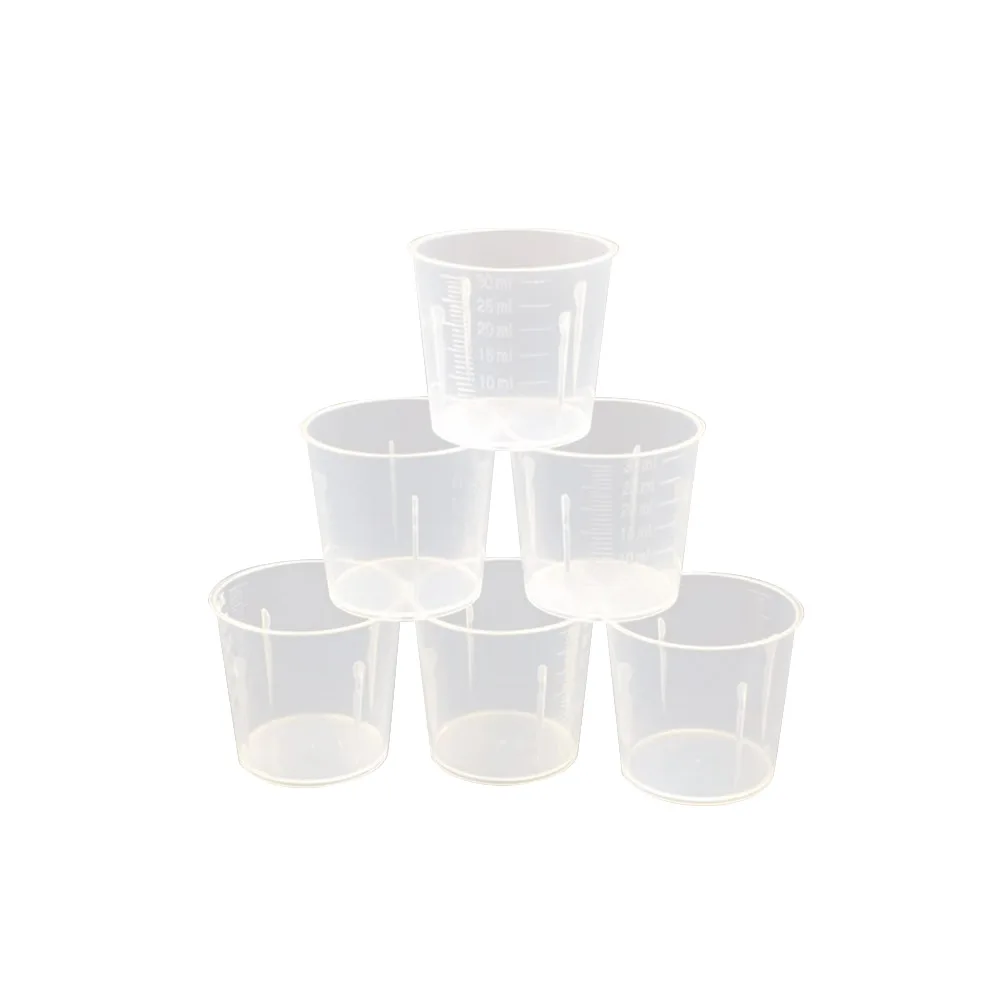 

50pcs Plastic Measuring Cups 30ml Graduated Beaker Liquid Container MultiPurpose Wide Mouth Easy Clean Kitchen Bar Tools