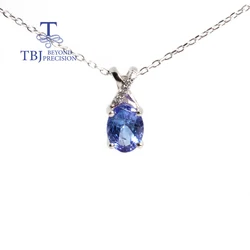 Rare precious 925 sterling silver natural blue Tanzanite pendant necklace Elegant Daily wear gift for lady and girls