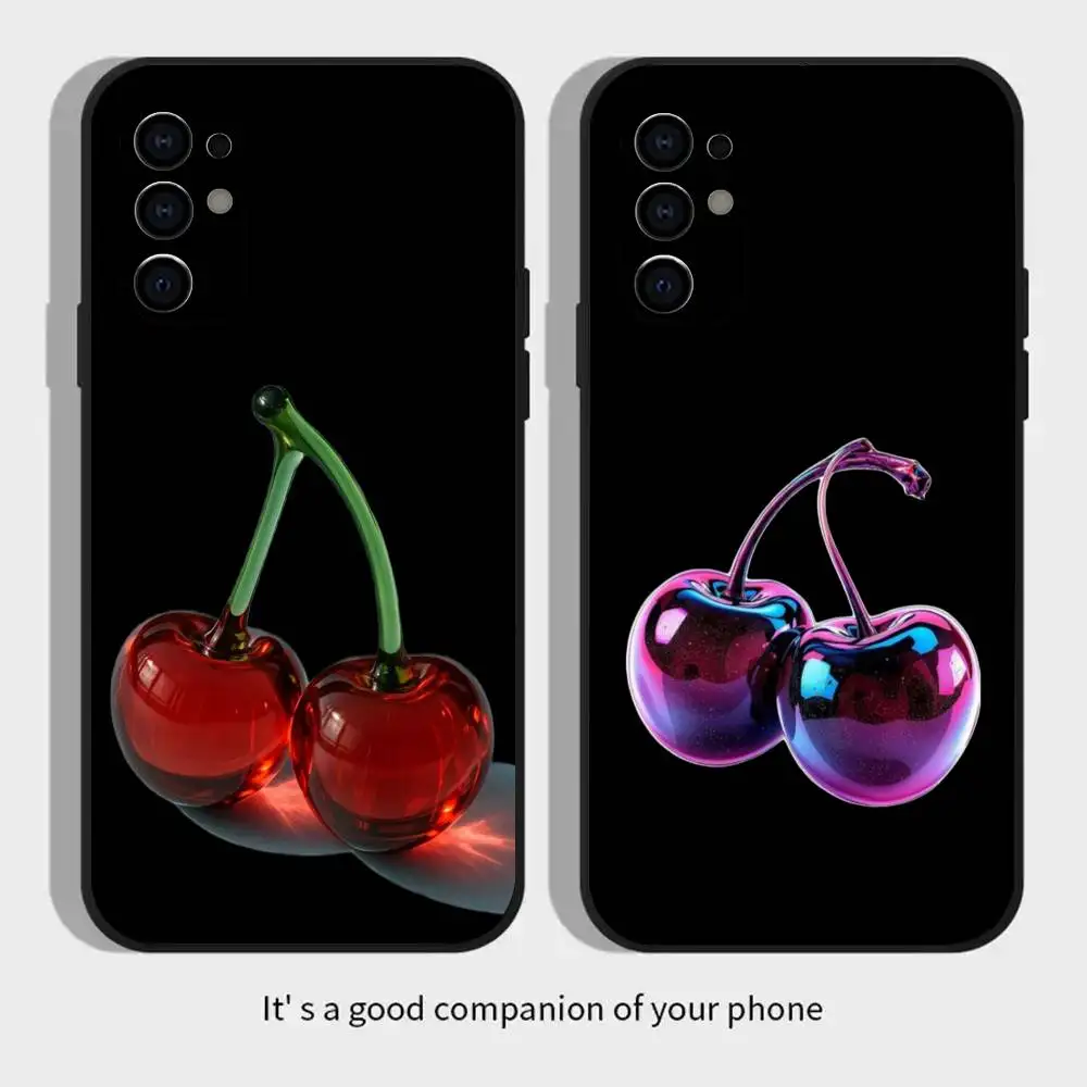Cherries Precise Hole TPU Printed Phone Case For Samsung Galaxy S26/S25/24/23/22/30/21/10/9,Ultra,Plus