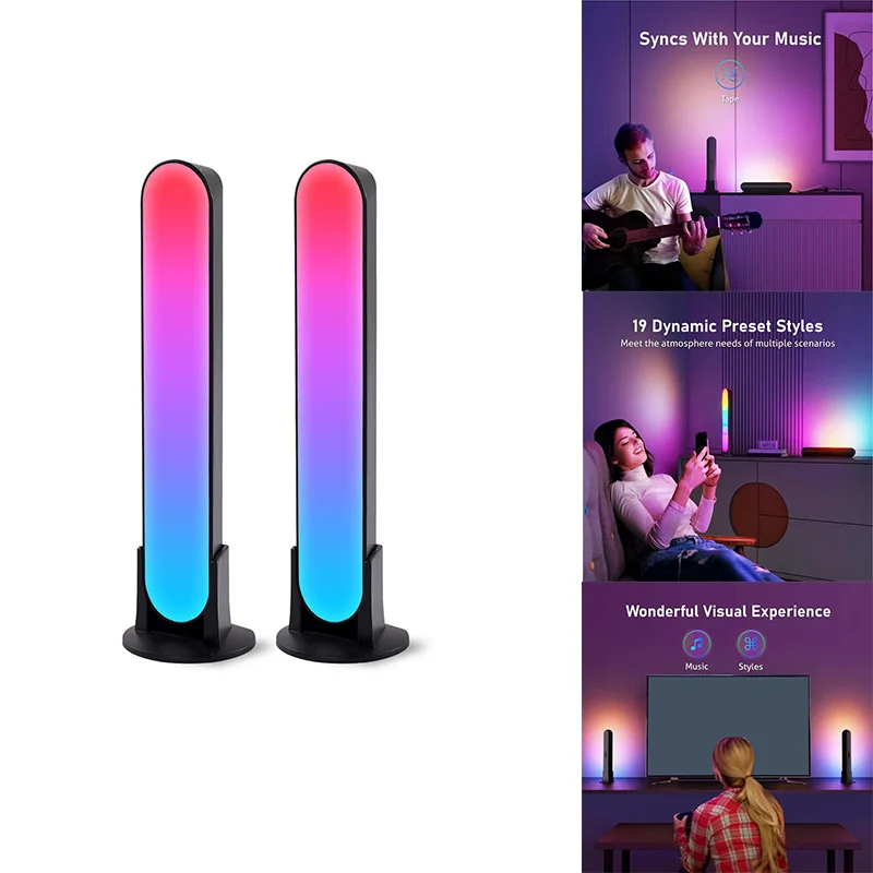 Luce LED intelligente con barra RGB Atmosfera Luce Sincronizzazione musicale Modalità multiple TV Parete Sala giochi Luce notturna