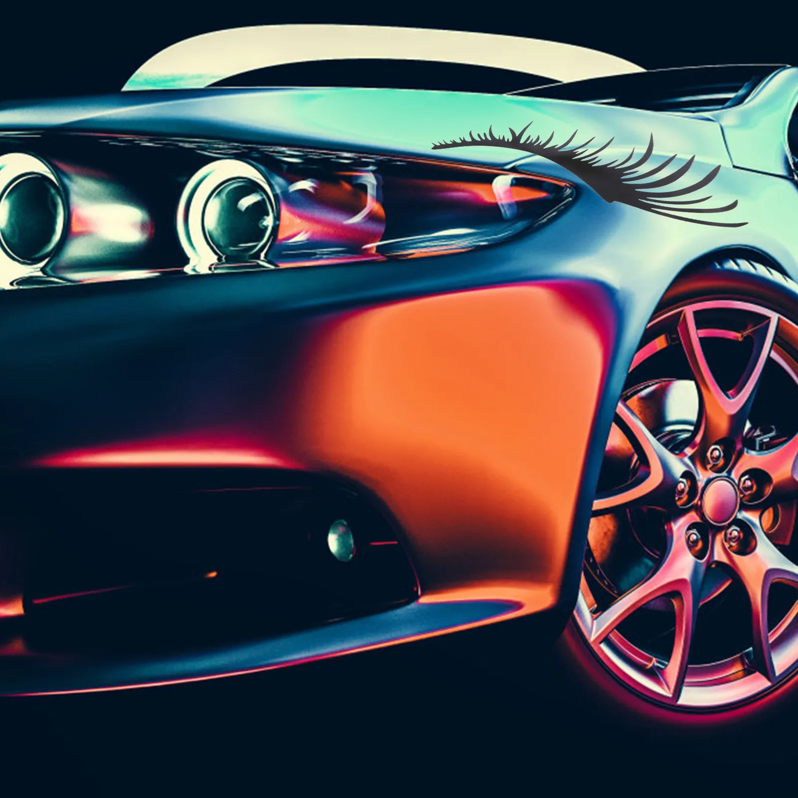 

2 пары наклеек-стикеров для автомобильных светодиодных ДХО, декоративные виниловые наклейки, комплект для тюнинга кузова автомобиля, черные, водонепроницаемые, УФ-стойкие