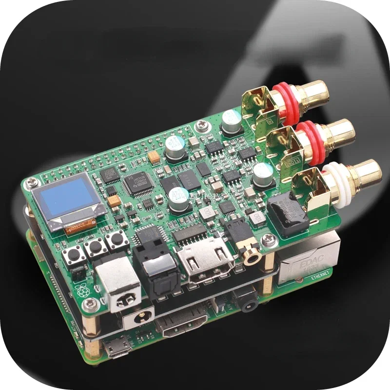 Raspberry Pi ES9038Q2m DAC audio decoder board HIFI coaxial fiber I2S analog 3B+4B 768K 32Bit DSD512