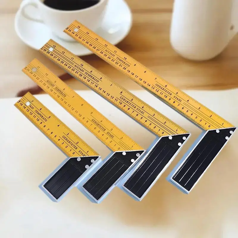 20/30/35/40cm Metal Carpentry L-shaped High Precision Scale Multifunctional Corner Ruler For Woodworking Building Framing Design
