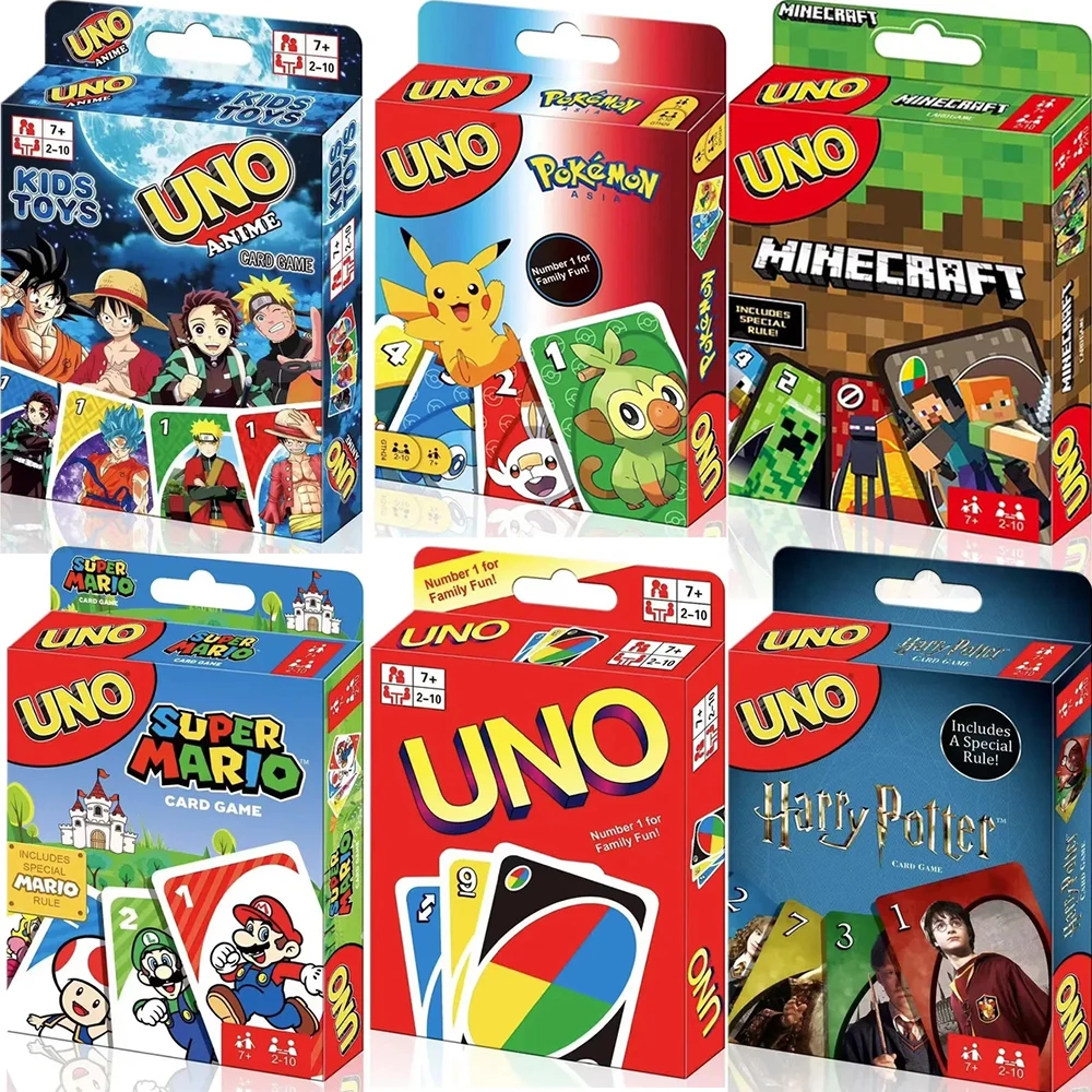 UNO FLIP! Pokemon Board Game Card Anime Pikachu Pattern Dragon Ball Family Funny Entertainment uno Cards Games Board Xmas Gift