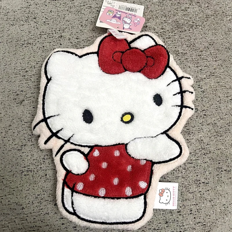 Śliczny Vintage koralowy aksamitny ręcznik do rąk Kawaii zagęszczony wiszący chłonny ręcznik prezent urodzinowy dla dzieci dekoracyjny wisiorek z amuletem