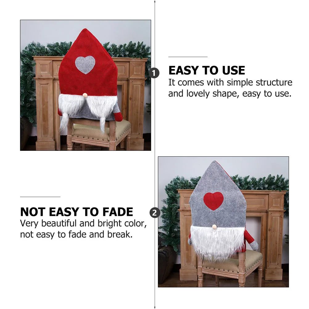 

2PCS Chair Cover Decorative Xmas Hotel Restaurant Nordic Felt Cloth Artificial Wool Bright Color Fade Resistant Sofa Cover