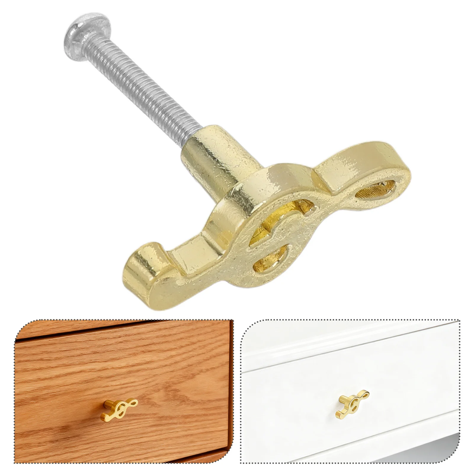 

12pcs Music Note Drawer Knobs Zinc Alloy Cabinet Pull Handles 5Mm Hole Decorative Knobs For Kitchen Bedroom Dresser Closet