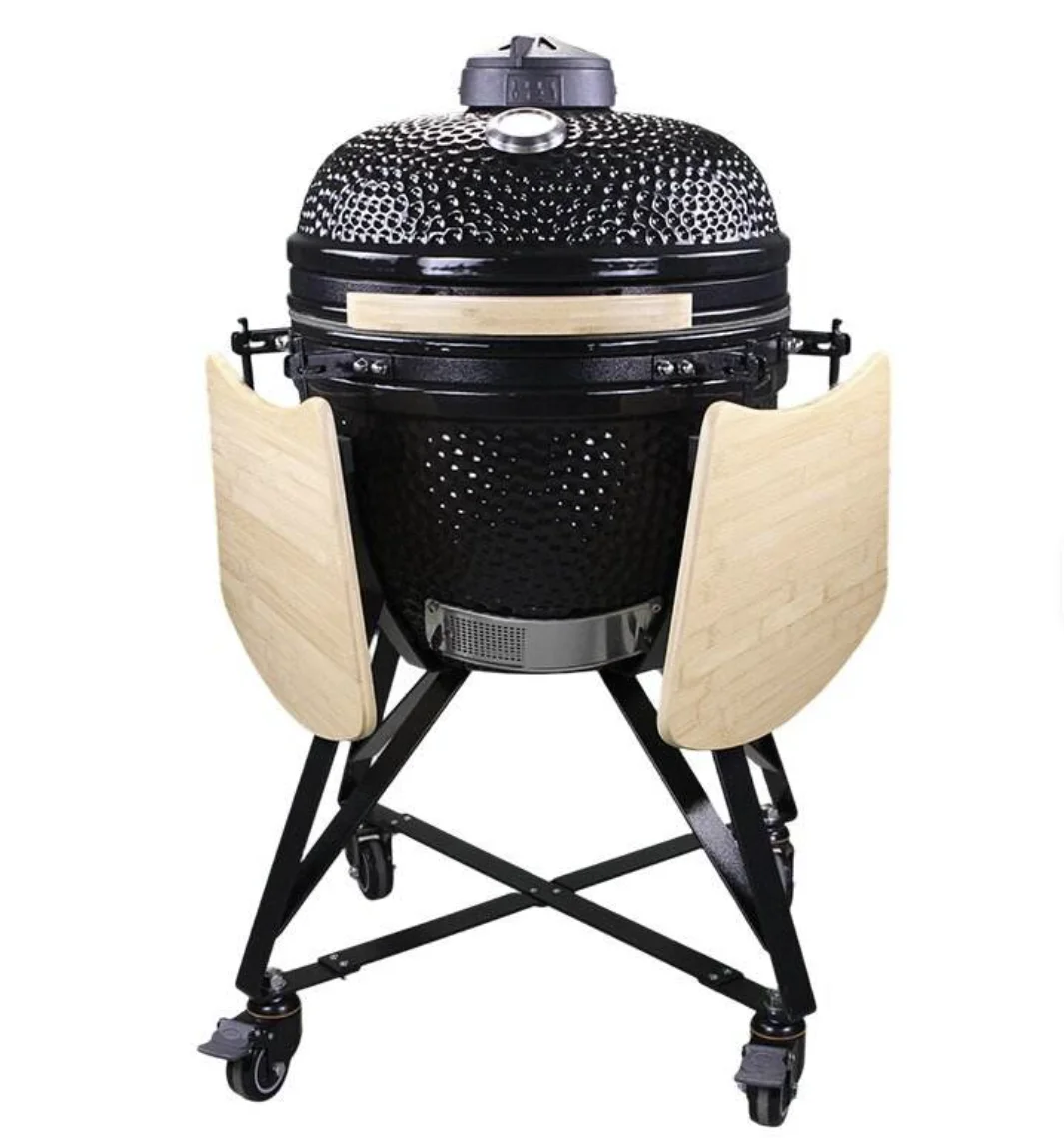 TOPQ 20 Inch  OEM Ceramic Big Joe Kamado Grill   & Meat Smoker BBQ with Charcoal & Garden Outdoor