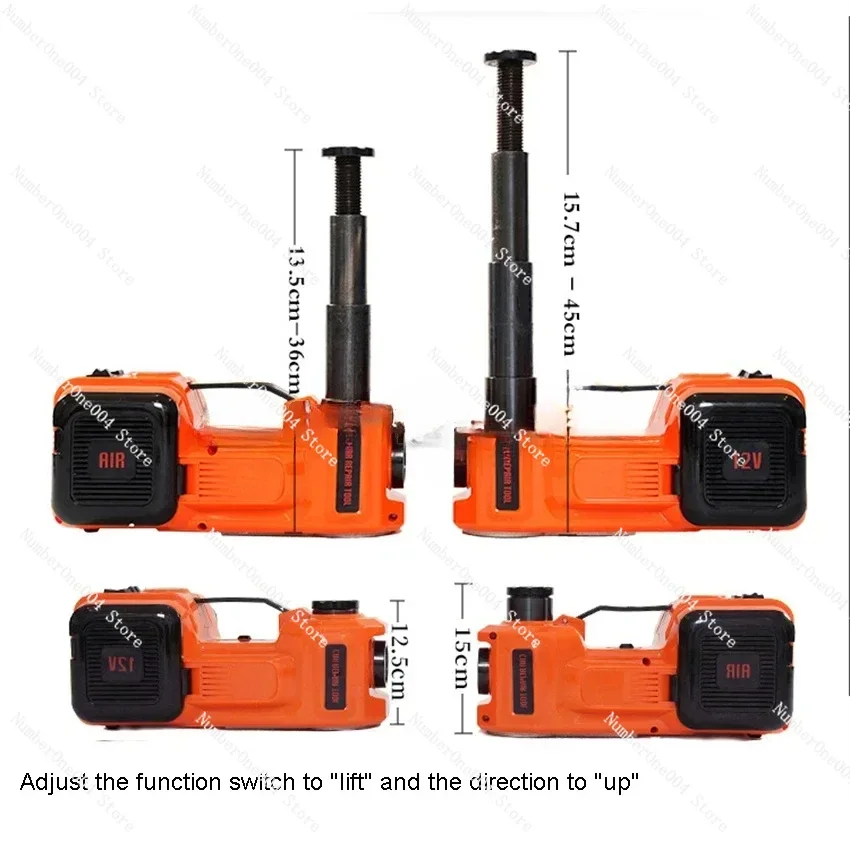 5Ton 4 in 1 Car Floor Jack Electric Hydraulic Car Jack 12V with Inflator Pump LED Light for Car Truck Tire Repair Tool