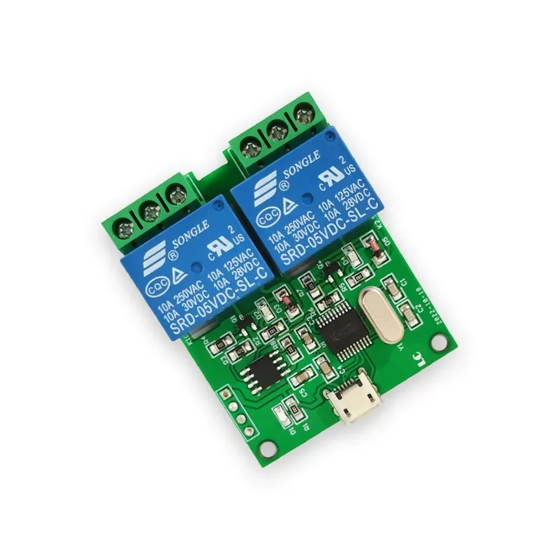 LCUS-2 Two-Way USB Relay Module, Intelligent USB Control Switch, USB Relay Board for Electronic Projects