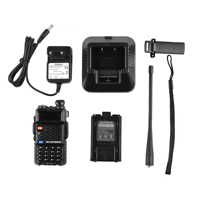 BAOFENG-walkie-talkie BF-F8 +, Radio de largo alcance mejorada, 5W, banda Dual, portátil, Pofung F8 +, transceptor bidireccional para exteriores