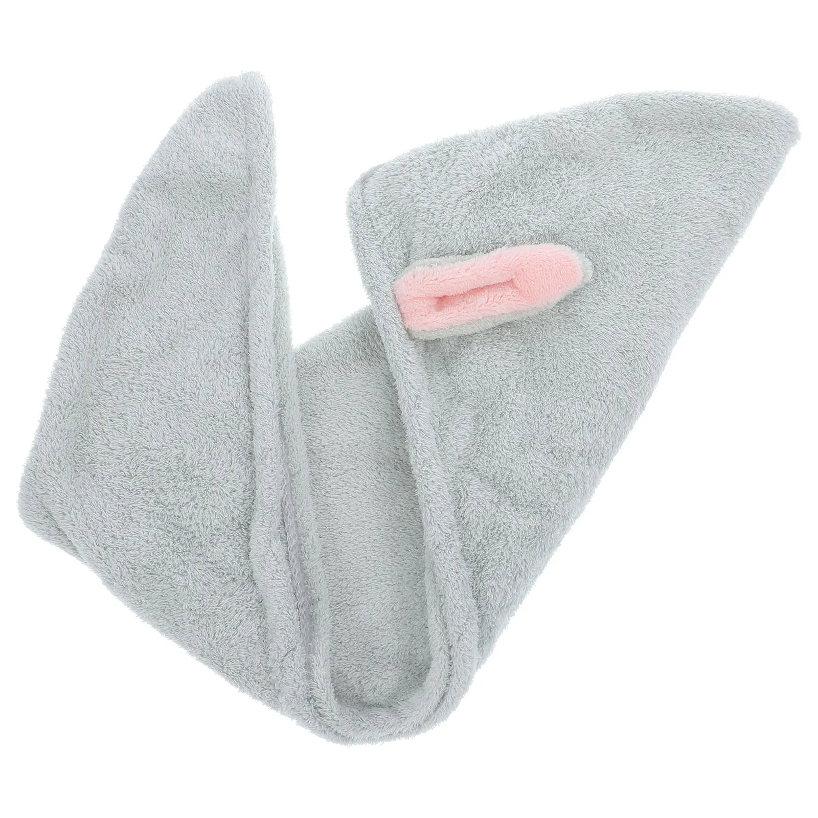 تجفيف غطاء تجفيف شعر أذن أرنب وردي سميك فائق الامتصاص ومضاد للتجعد ولا منفاخ كهربائي للسفر إلى المنزل