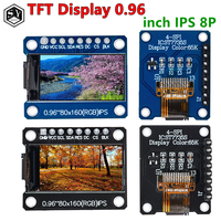 TFT Display 0.96  inch IPS 8P SPI HD 65K Full Color LCD Module ST7735 Drive IC 80*160 (Not OLED) For Arduino black