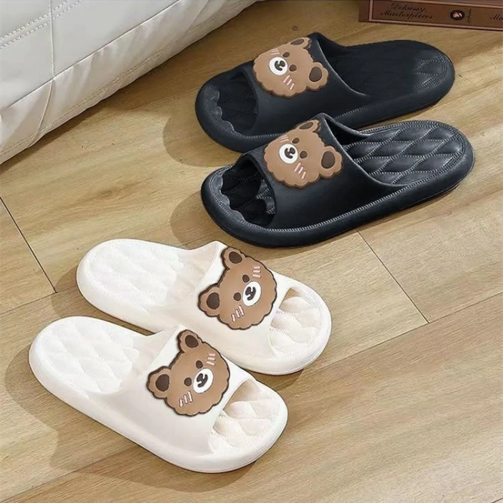 Fashion Thick Sole Women Summer Slippers Non-slip Wear-resisting Bathroom Bath Slippers Soft Lightweight Beach Slides for Bath