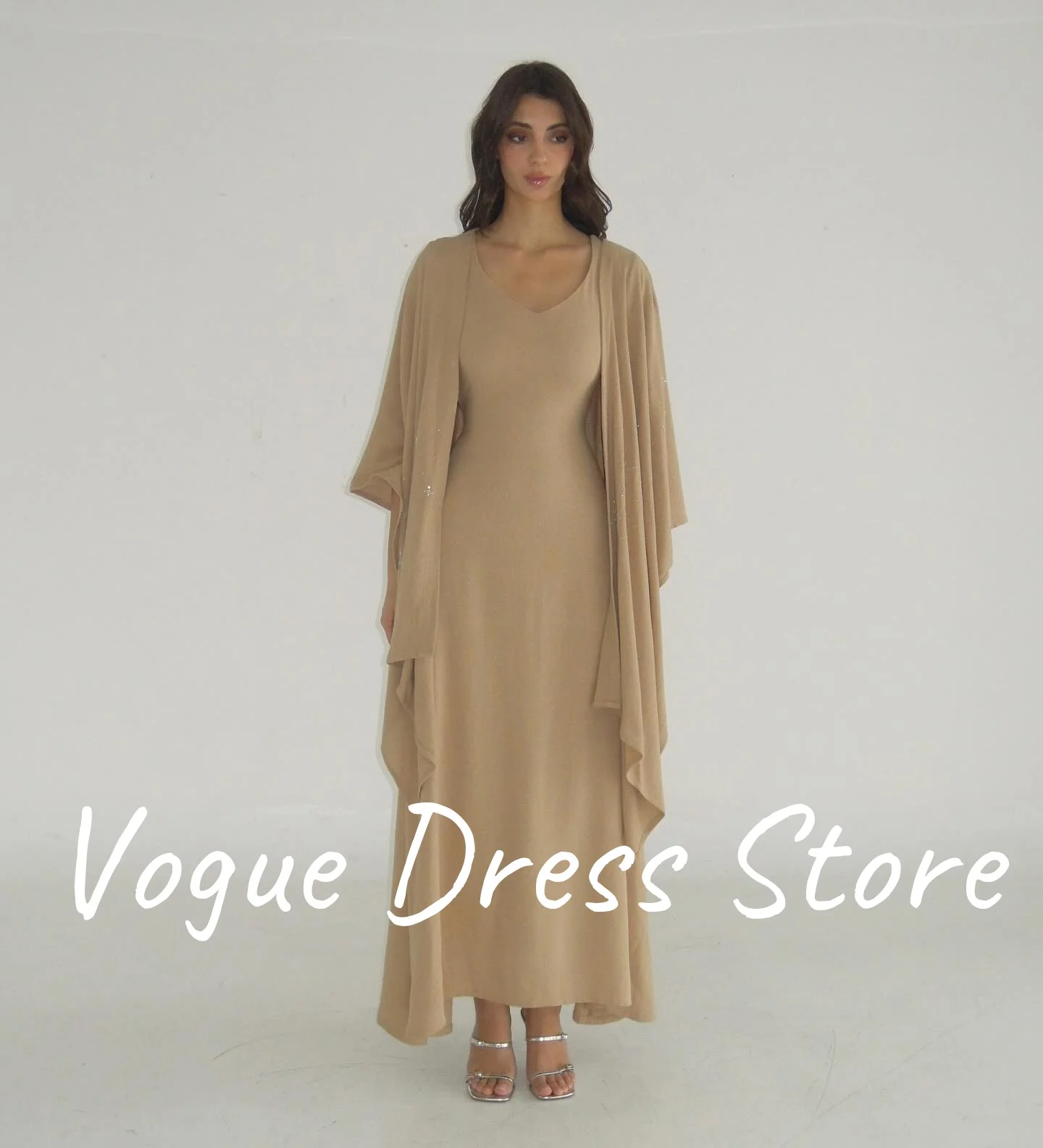 맞춤형 섬세한 저지 크리스탈 이브닝 드레스 고품질 3/4 슬리브 스쿠프 댄스 파티 드레스 사용자 정의 크기 특별 행사