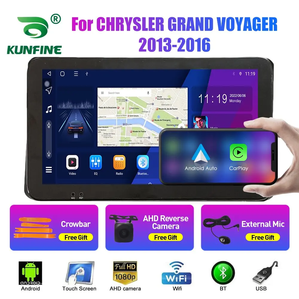 

10,33-дюймовый автомобильный радиоприемник для CHRYSLER GRAND VOYAGER13-16 2Din Android, восьмиядерный автомобильный стерео DVD, GPS-навигационный плеер, экран QLED